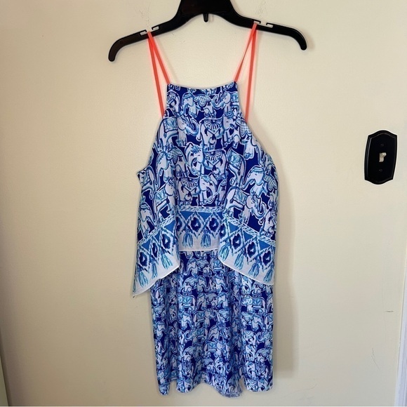 🐘💖 Lilly Pulitzer Celyn Elephant Print Romper Size 6 - Picture 1 of 9